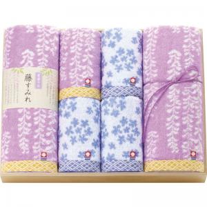 今治 藤すみれ 愛媛今治 バスタオル2P&フェイスタオル4P(木箱入) 62310
