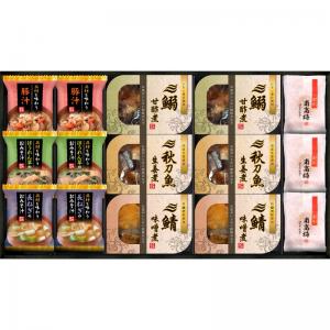 三陸産煮魚&おみそ汁・梅干しセット MF-50