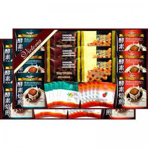 ビクトリア珈琲 酵素焙煎ドリップコーヒー&旨み紅茶・ドライワッフルセット VMD-50