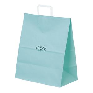手提げ紙袋　サックス　(L)　幅34×高さ41×奥行20(cm)